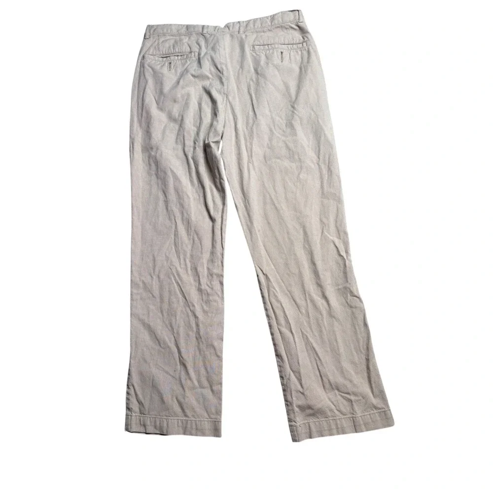 Cremieux Mens 38 Tan Khaki Pants Micro Textured Flat Front Chino Casual‎ Beige